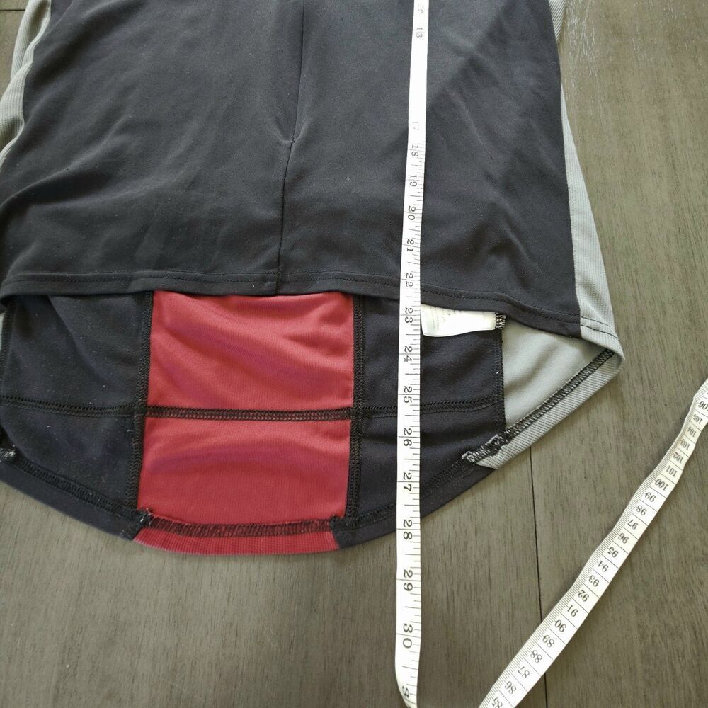 Pearl iZumi Mens Large Full Zip Cycling Jersey Pockets L Sleeve Black Maroon - Picture 5 of 9